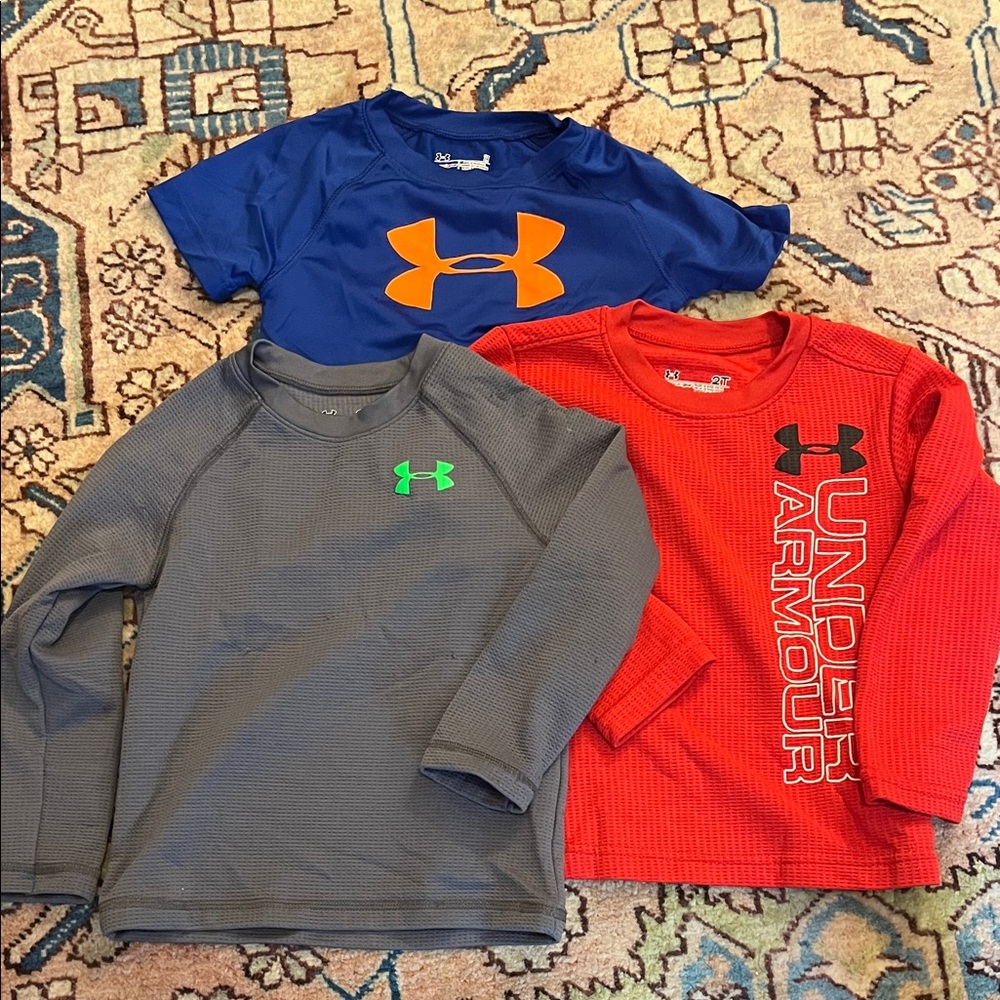 Under Armour Kids' Blue, Gray, and Red Tees